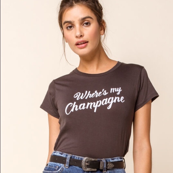 Amuse Society - Champagne Graphic Tee - Picture 1 of 4